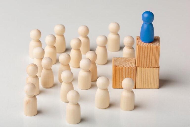 Still life business roles with various pawns